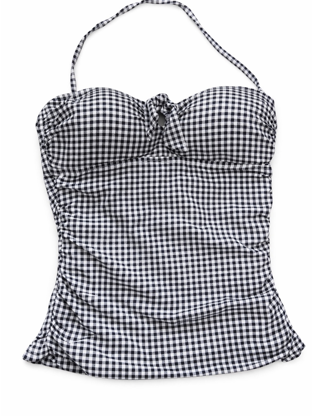 Tommy Bahama Gingham Halter Tankini Top Size S Black & White Check Swimwear.
